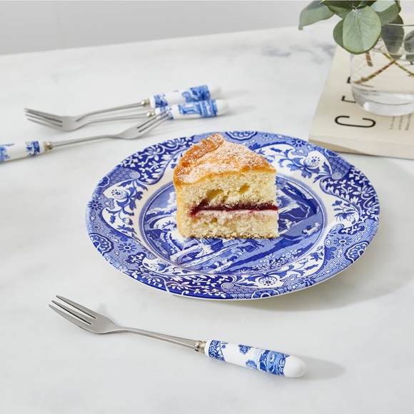 Spode Blue Italian Pastry Fork Set (6) - Picture 3 of 11